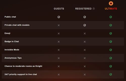 Stripchat Ultimate membership lets you chat anonymously, among other great perks