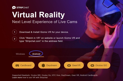 Stripchat - How to start a VR cam chat on Android